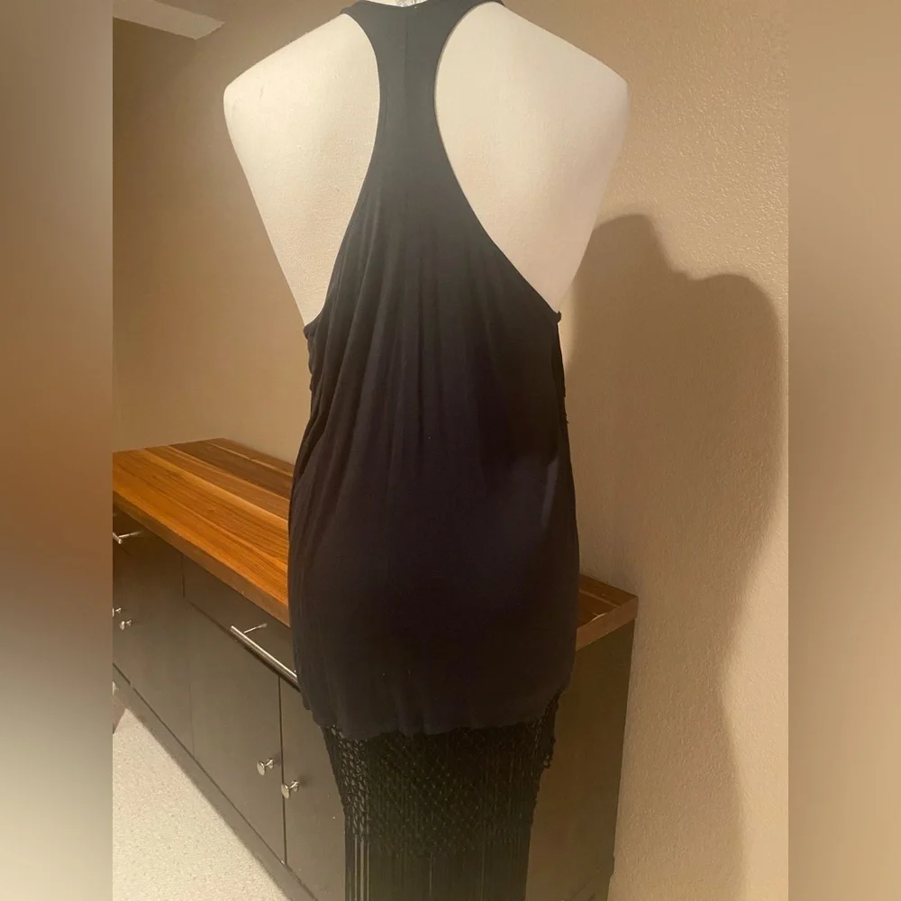 Free People Black Fringe Maxi Dress